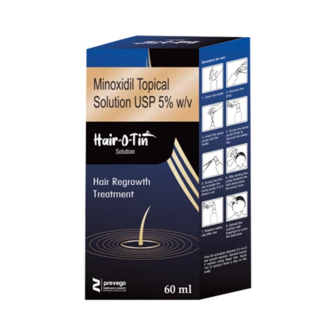 Hair-O-Tin 5% Solution | Minoxidil 5% Topical Solution for Hair Loss Management