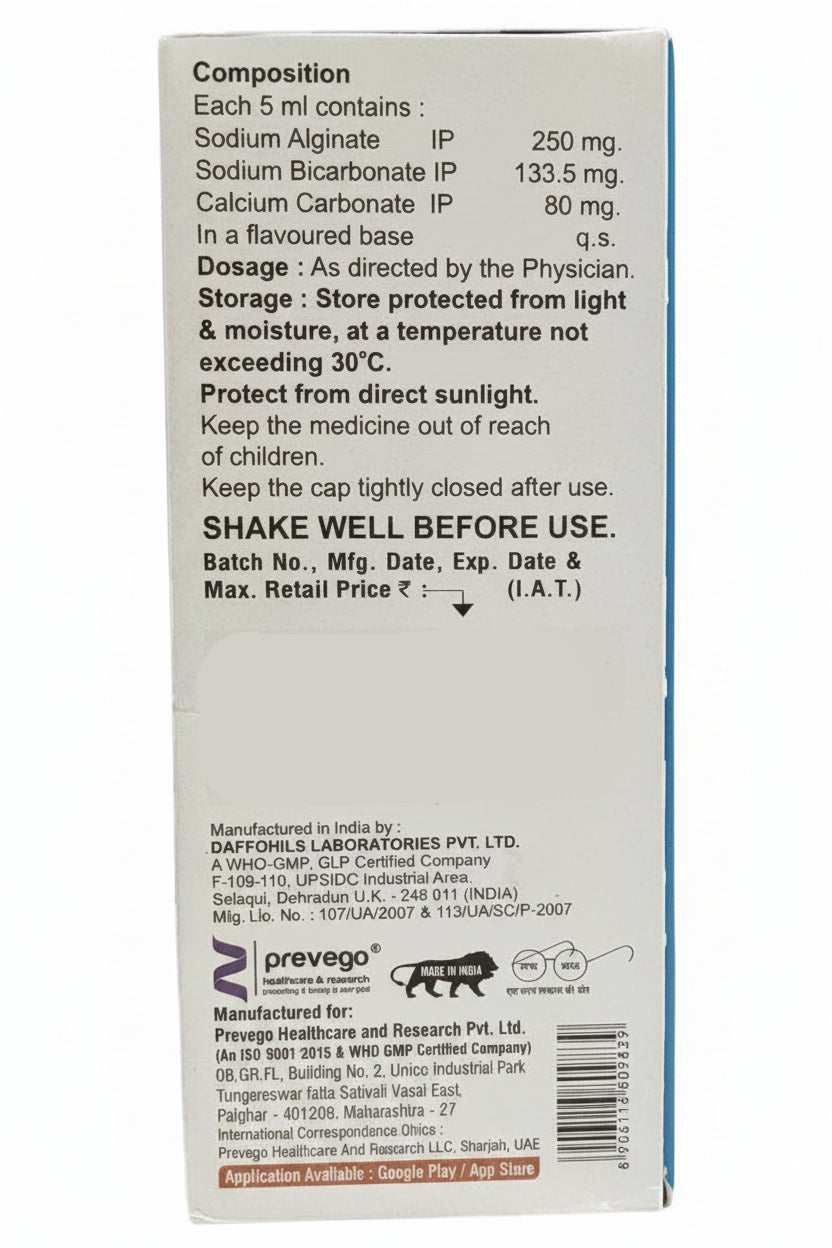 Digescon Syrup – Sodium Alginate, Sodium Bicarbonate & Calcium Carbonate for Acidity & Heartburn Relief