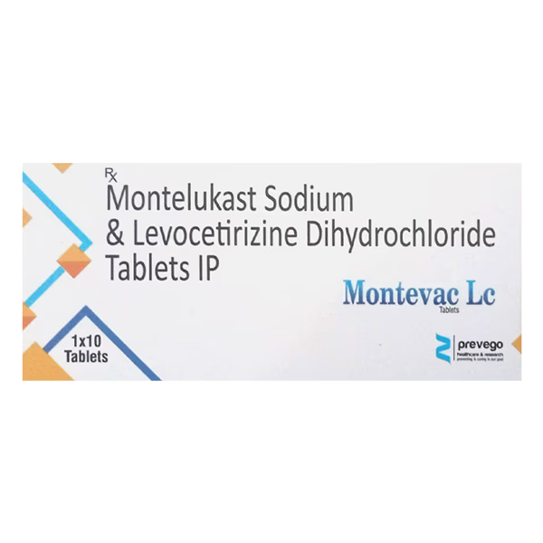 Montevac LC Tablet | Levocetirizine 5 mg + Montelukast 10 mg for Allergy, Runny Nose & Sneezing