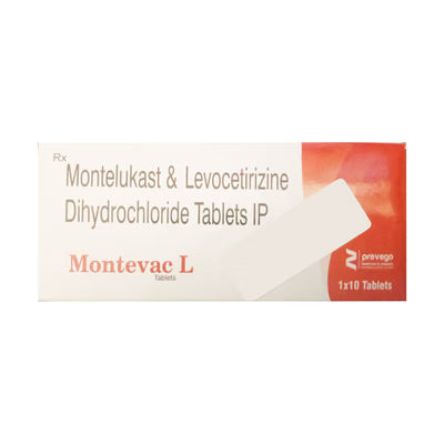 Montevac-L Tablet – Levocetirizine 5 mg + Montelukast 10 mg for Allergy, Runny Nose & Sneezing