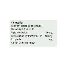 Montevac FX Tablet – Fexofenadine 120 mg + Montelukast 10 mg for Allergy Symptoms