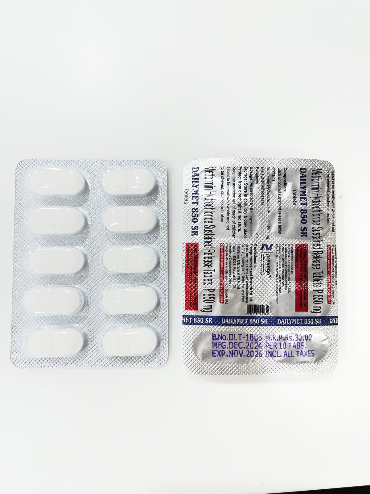 DAILYMET 850 TAB 1*10